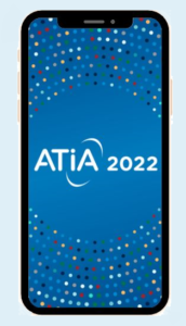 this is an image of an iphone with the atia 2022 mobile app on the screen.
