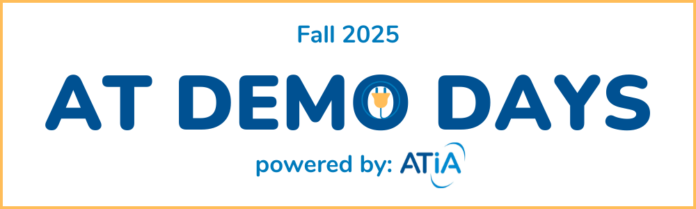 AT Demo Days graphic. The text reads, 
