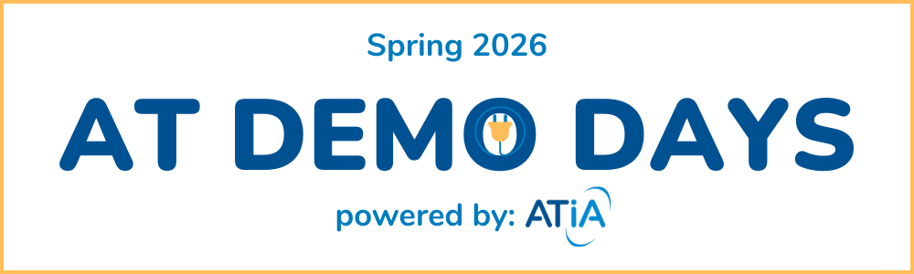 AT Demo Days graphic. The text reads, 